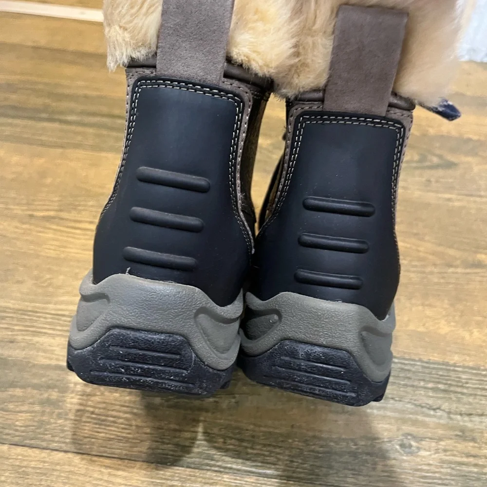 Clark’s Mazlyn Arctic‎ Pewter Leather Snow Boots with Faux Fur  Sz. 7.5